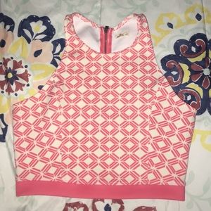 Coral&white dressy tank top